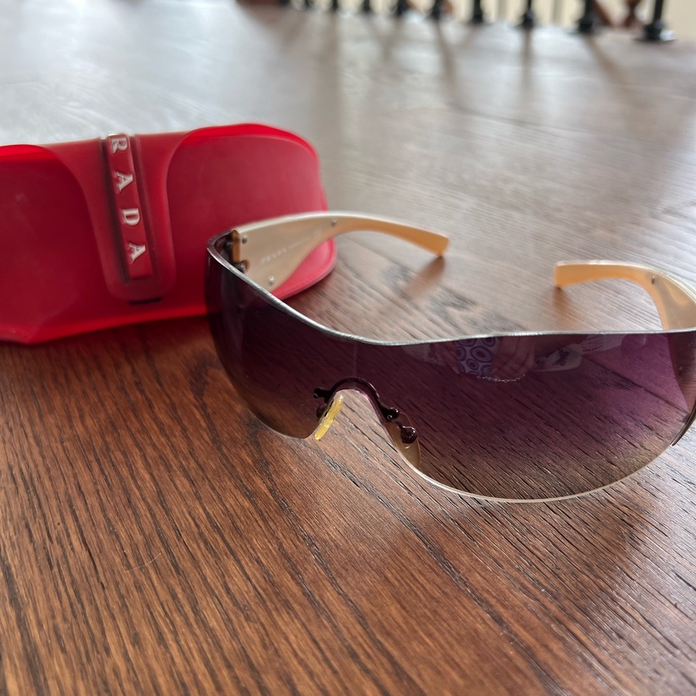 Prada Sunglasses with Silver and Beige Accents
